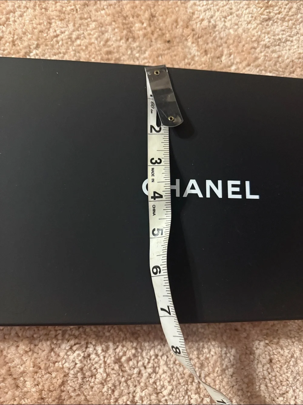 CHANEL Black Box with White Ribbon and Camellia